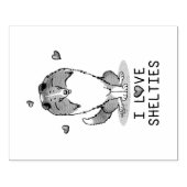 I Love Shelties (sable 2) Shetland Sheepdogs Cute Rubberstempel (Afrduk)