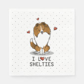 I Love Shelties (sable 2) Shetland Sheepdogs Cute Servet (Voorkant)
