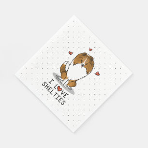 I Love Shelties (sable 2) Shetland Sheepdogs Cute Servet