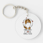 I Love Shelties (sable 2) Shetland Sheepdogs Cute Sleutelhanger (Voorkant)