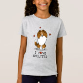 I Love Shelties (sable 2) Shetland Sheepdogs Cute T-shirt (Voorkant)