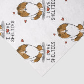 I Love Shelties (sable 2) Shetland Sheepdogs Cute Tissuepapier (Detail)