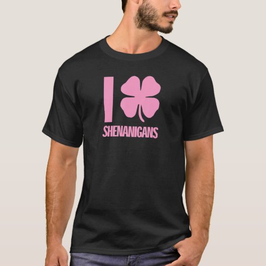 I Love Shenanigans Heart Shamrock C St Patricks Da T-shirt (Voorkant)