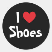 I Love Shoes Ronde Sticker (Voorkant)