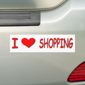 i love shopping bumpersticker (Op auto)