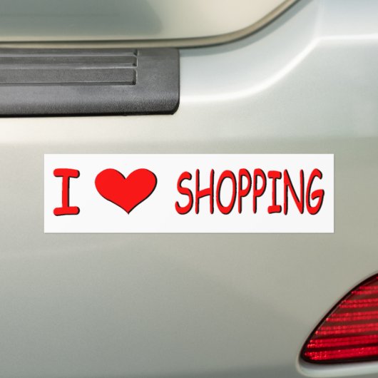 i love shopping bumpersticker (Op auto)