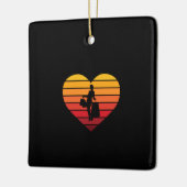 I Love Shopping Retro Sunset Heart Keramisch Ornament (Links)