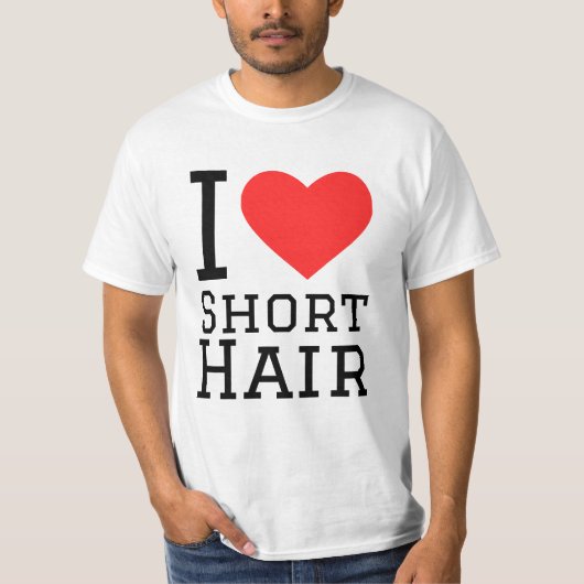 I love short hair t-shirt (Voorkant)