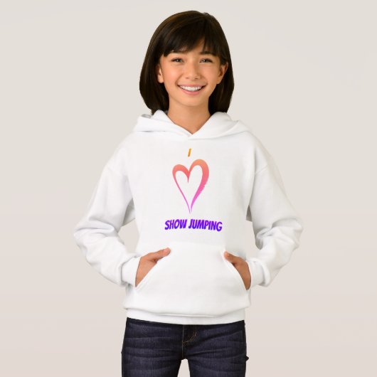I Love Show Jumping - Kinder Pullover Hoodie (Voorkant volledig)