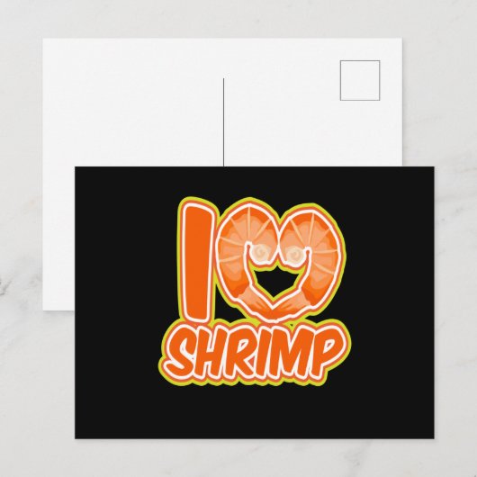 I Love Shrimp Shrimps Seafood Briefkaart (Voorkant / Achterkant)