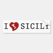 I Love Sicily Bumpersticker (Voorkant)