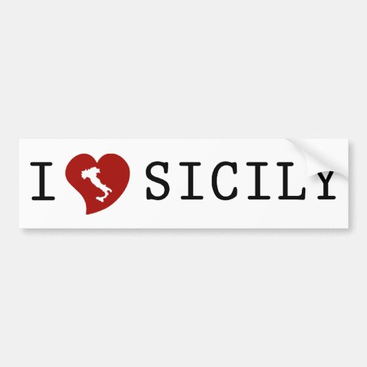 I Love Sicily Bumpersticker (Voorkant)