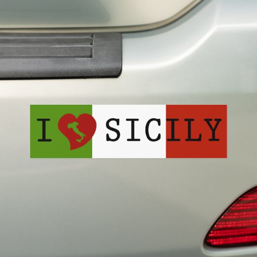 I Love Sicily Flag Bumpersticker (Op auto)