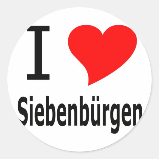 I love Siebenbürgen Ronde Sticker (Voorkant)