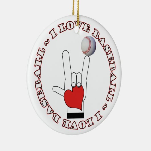 I Love Sign BASEBALL ORNAMENT ASL (Rechts)