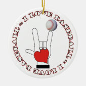 I Love Sign BASEBALL ORNAMENT ASL (Voorkant)