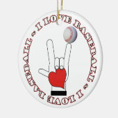 I Love Sign BASEBALL ORNAMENT ASL (Links)