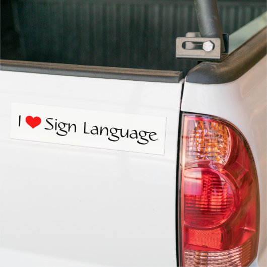 I Love Sign Language Bumpersticker (Op Truck)