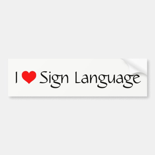 I Love Sign Language Bumpersticker (Voorkant)