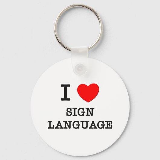 I Love Sign Language Sleutelhanger (Voorkant)