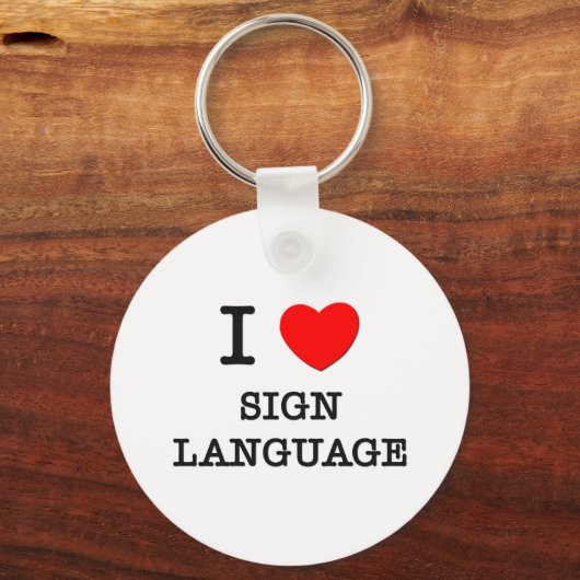 I Love Sign Language Sleutelhanger (Voorkant)