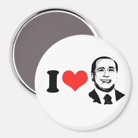 I Love Silvio Berlusconi Magneet (Voorkant / Achterkant)