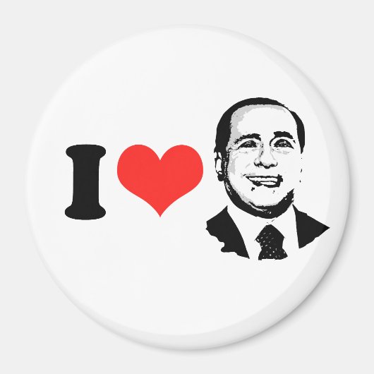 I Love Silvio Berlusconi Magneet (Voorkant)