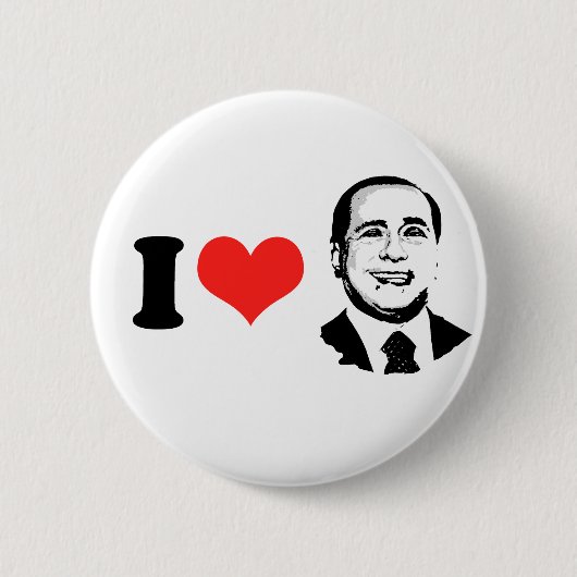 I Love Silvio Berlusconi Ronde Button 5,7 Cm (Voorkant)