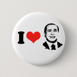 I Love Silvio Berlusconi Ronde Button 5,7 Cm