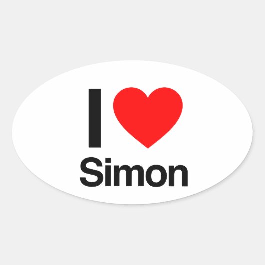 i love simon ovale sticker (Voorkant)