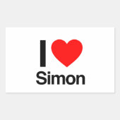 i love simon rechthoekige sticker (Voorkant)
