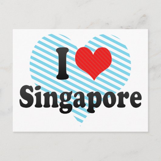 I Love Singapore Briefkaart (Voorkant)