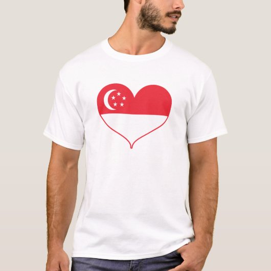 I Love Singapore Flag T-shirt (Voorkant)