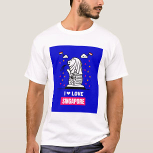 I Love Singapore Merlion Design for Tourist T-shirt