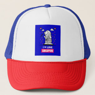 I Love Singapore Merlion Design for Tourist Trucker Pet