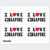 I Love Singapore Rechthoekige Sticker (Vel)