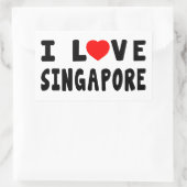 I Love Singapore Rechthoekige Sticker (Tas)