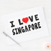 I Love Singapore Rechthoekige Sticker (Envelop)