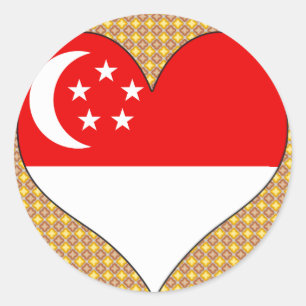 I Love Singapore Ronde Sticker