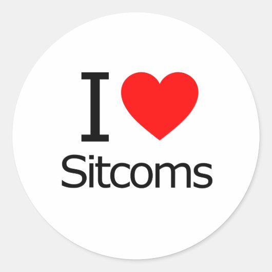 I Love Sitcoms Ronde Sticker (Voorkant)