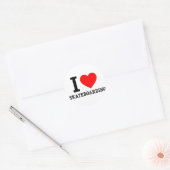 I Love Skateboarding Ronde Sticker (Envelop)