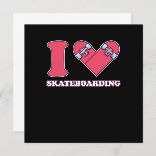 I Love Skateboarding Skateboard Skateboard Skater  Kaart (Voorkant / Achterkant)