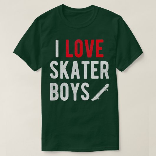 I Love Skater Boys I Heart Skater Boys for Skatebo T-shirt (Design voorkant)