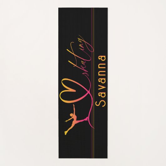 "I love Skating" kunstschaatsen aangepaste naam Yogamat (Voorkant)