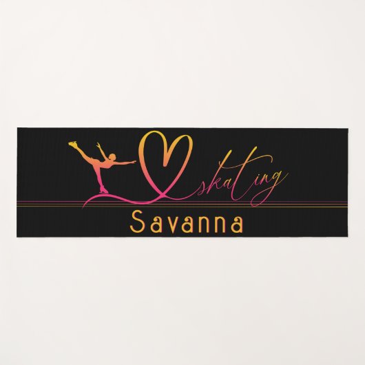 "I love Skating" kunstschaatsen aangepaste naam Yogamat (Voorkant (horizontaal))