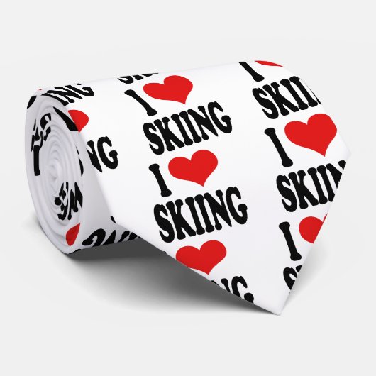 I Love Skiing Stropdas (Opgerold)