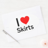 I Love Skirts Ovale Sticker (Envelop)