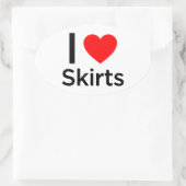 I Love Skirts Ovale Sticker (Tas)