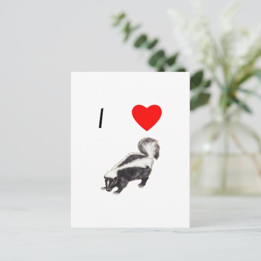 I Love Skunks (2) Briefkaart (Staand voorkant)