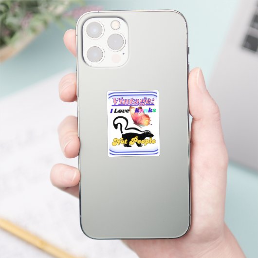 I Love Skunks, Not People Sticker (Telefoon)